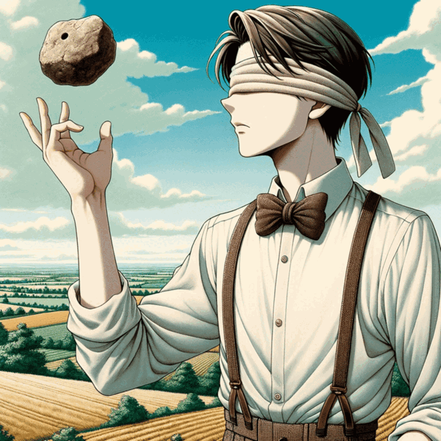 A grandfather and grandson stand beside an old tractor on a sunlit farm